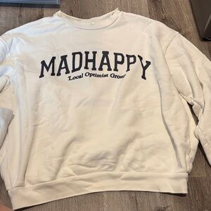 Madhappy White Crewneck Sweater for Men